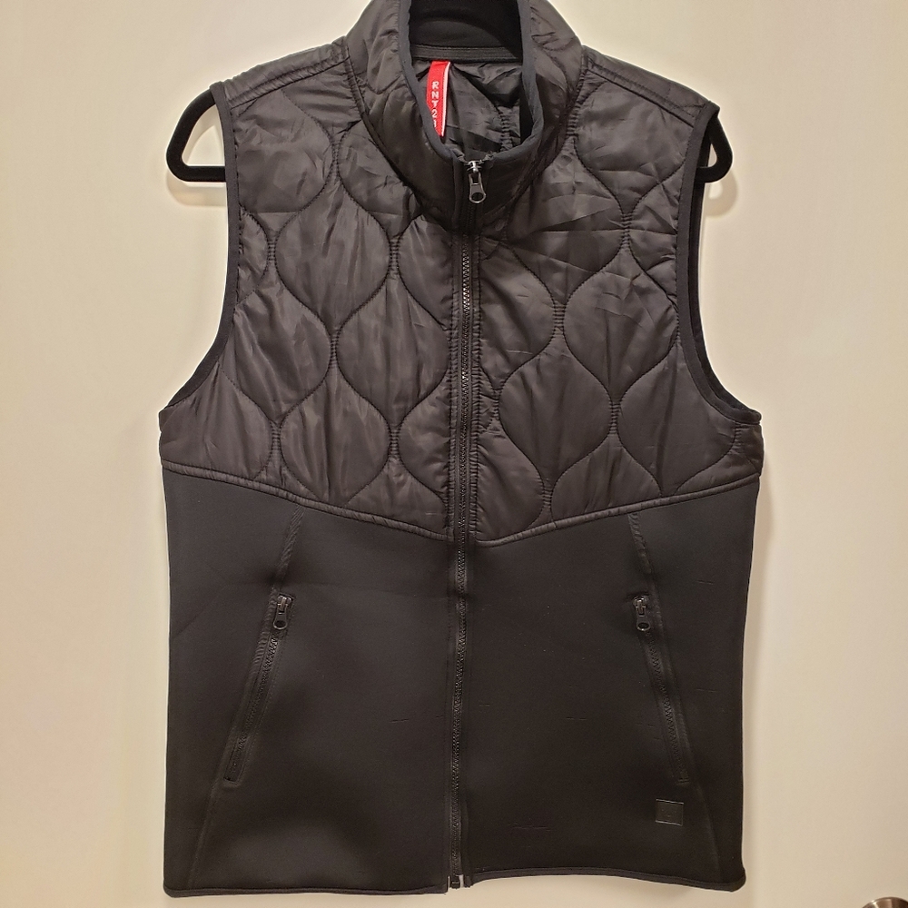 RNT 23 Black Quilted Vest Neoprene Bottom For Cold Weather